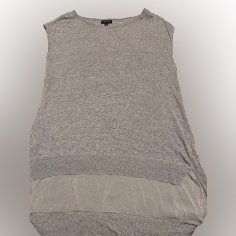 Eileen Fisher Light Gray Sleeveless Blouse